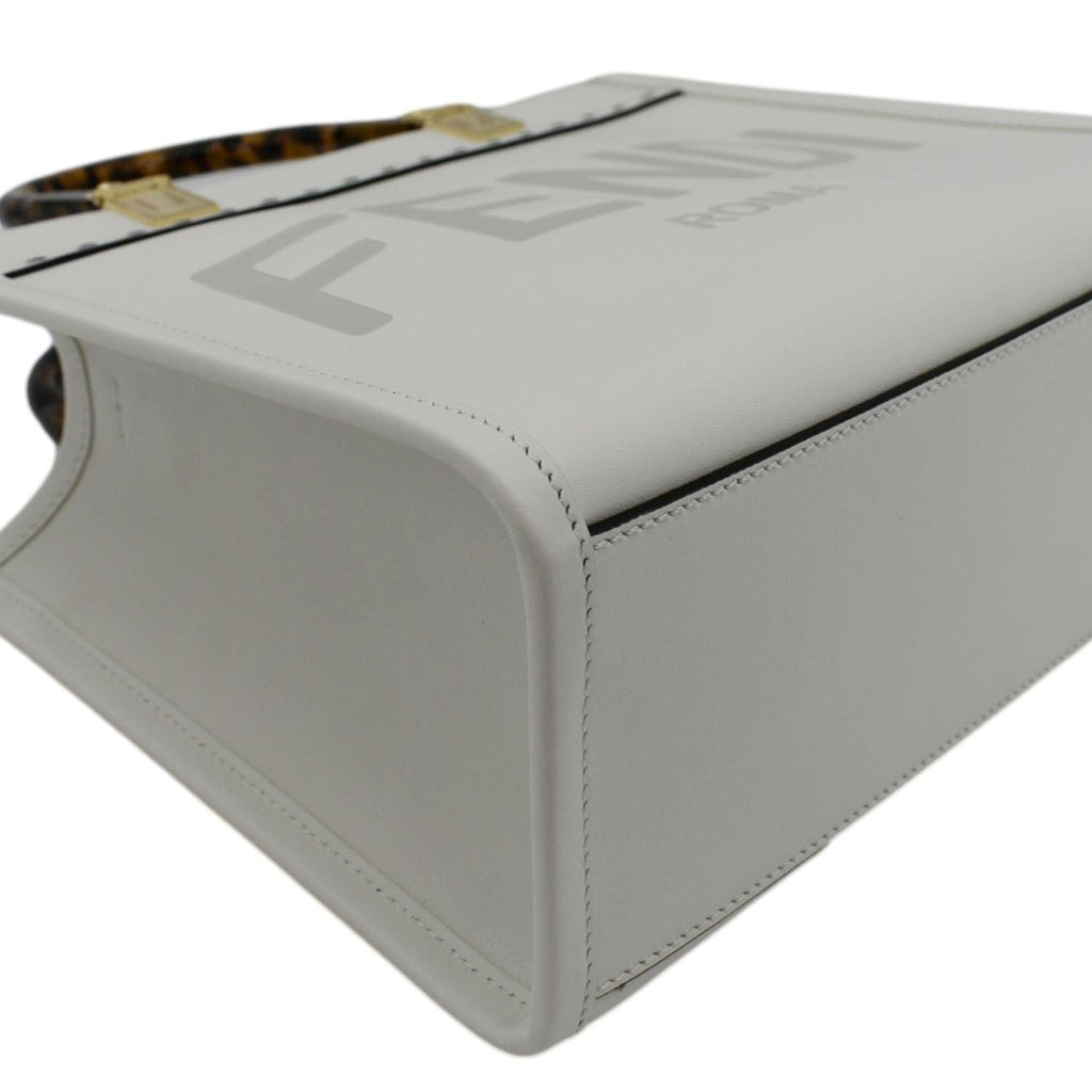 FENDI Sunshine Small Leather Crossbody Bag Off White