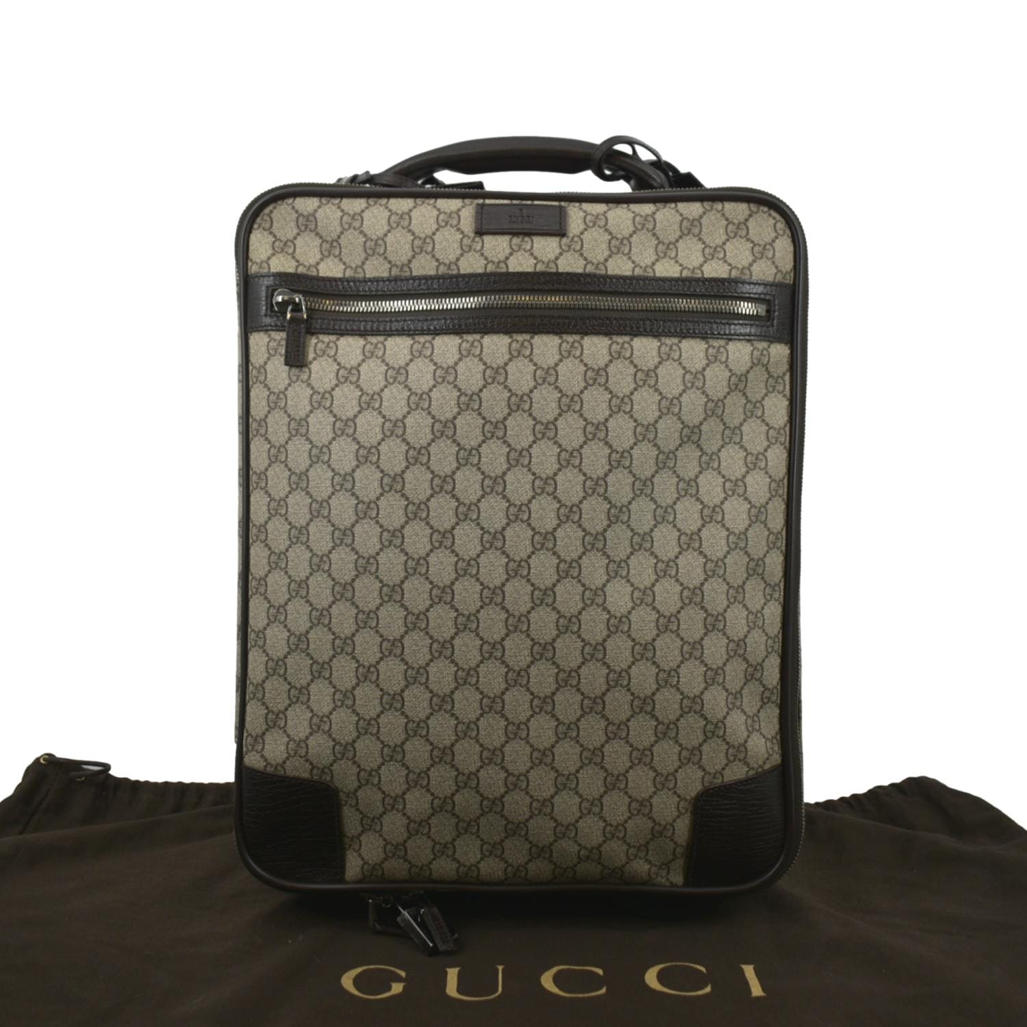 GUCCI GG Supreme Suitcase Travel Bag Beige 131170