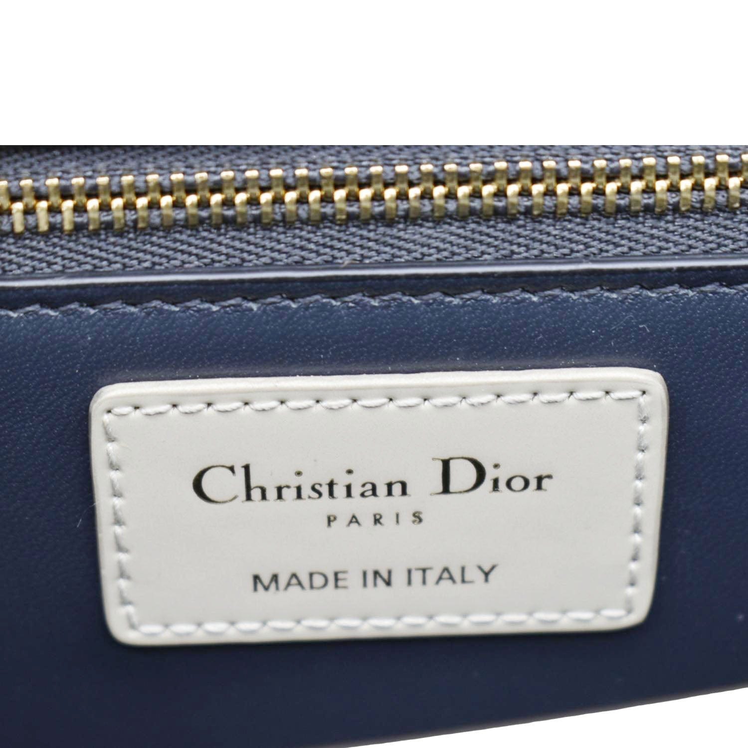 CHRISTIAN DIOR Micro Cannage 30 Montaigne Patent Leather Crossbody Bag Light Beige