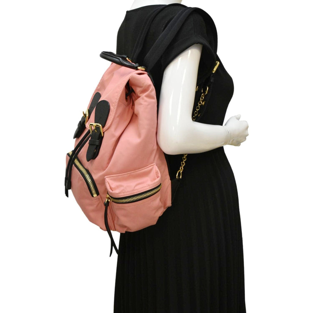BURBERRY Technical Rucksack Nylon Backpack Bag Pink