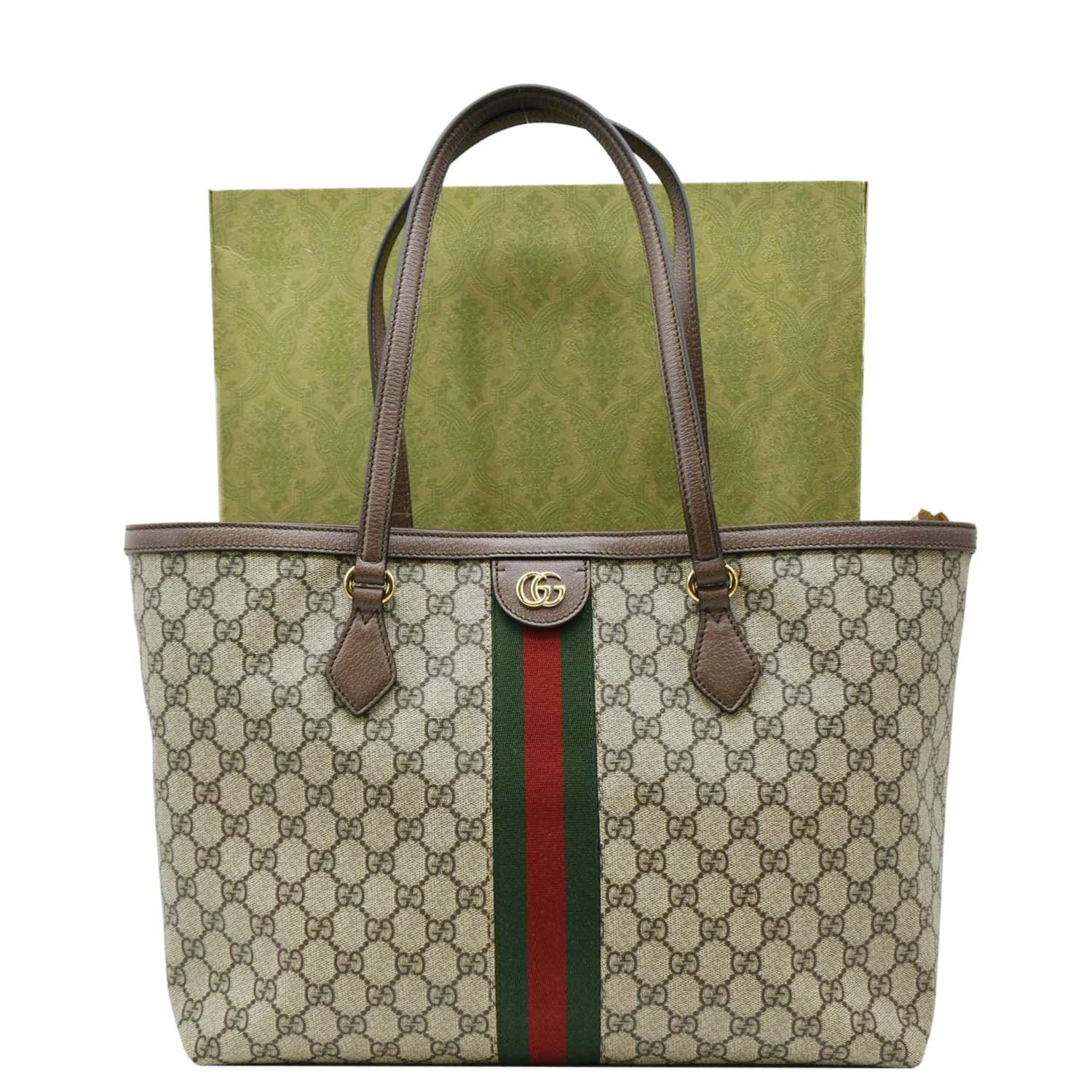 GUCCI Ophidia Medium GG Supreme Canvas Tote Bag Beige 631685