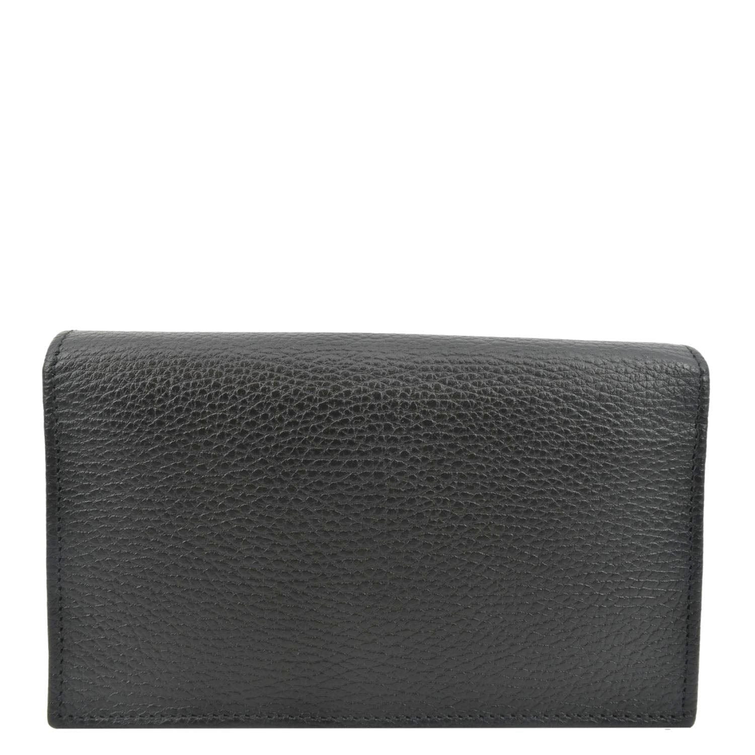 GUCCI GG Interlocking Pebbled Leather Crossbody Bag Black 615523