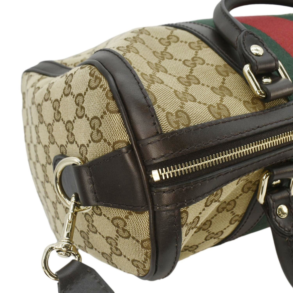 GUCCI Vintage Web Original GG Boston Bag Beige 247205