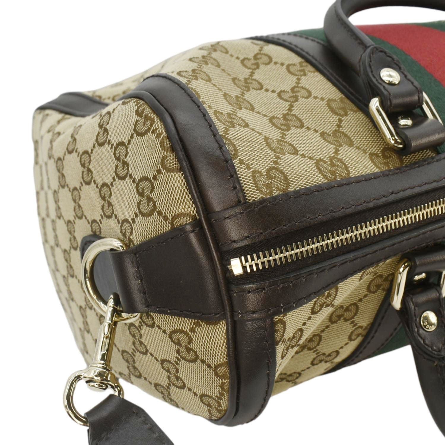 GUCCI Vintage Web Original GG Boston Bag Beige 247205