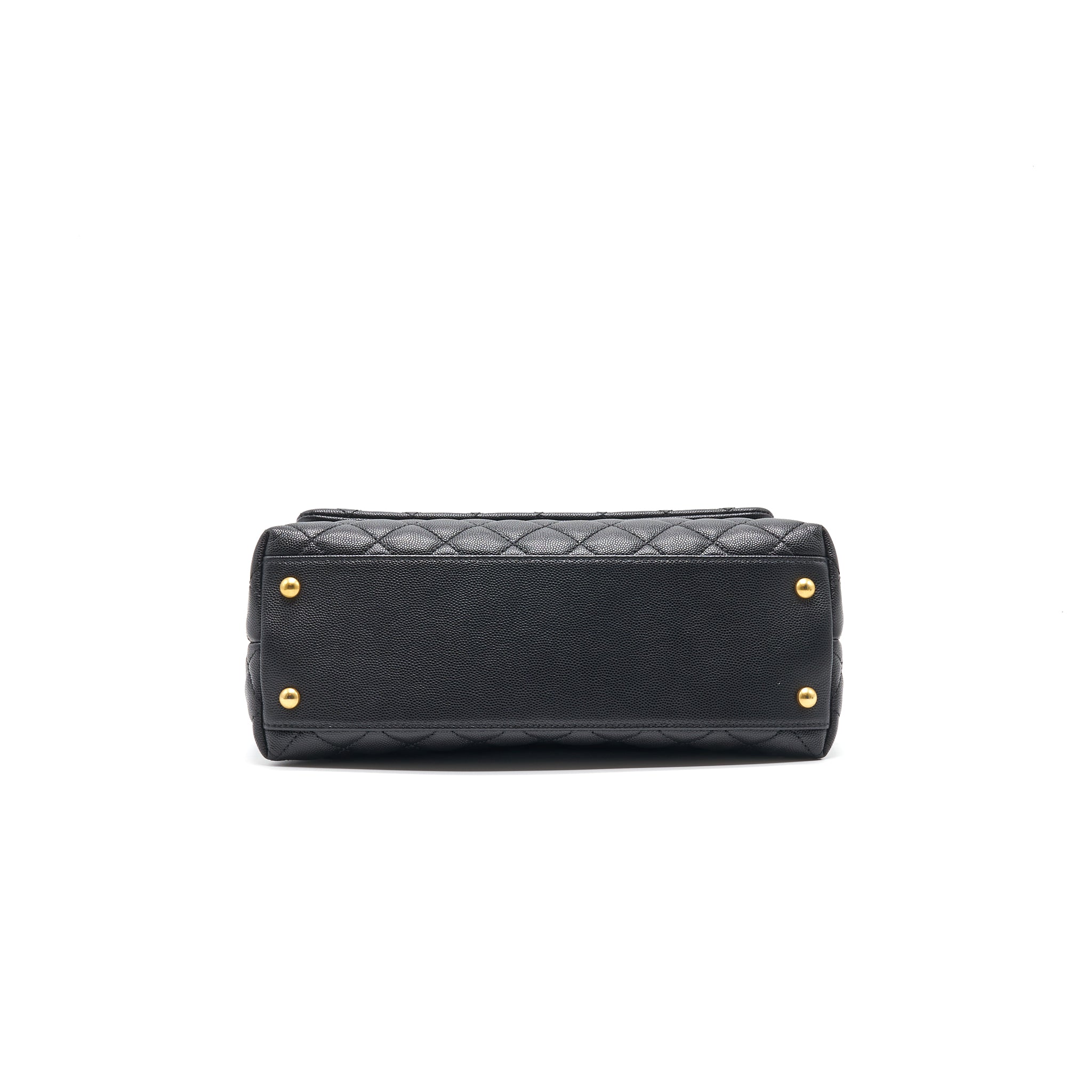 CHANEL CAVIER MEDIUM COCO HANDLE FLAP BAG BLACK