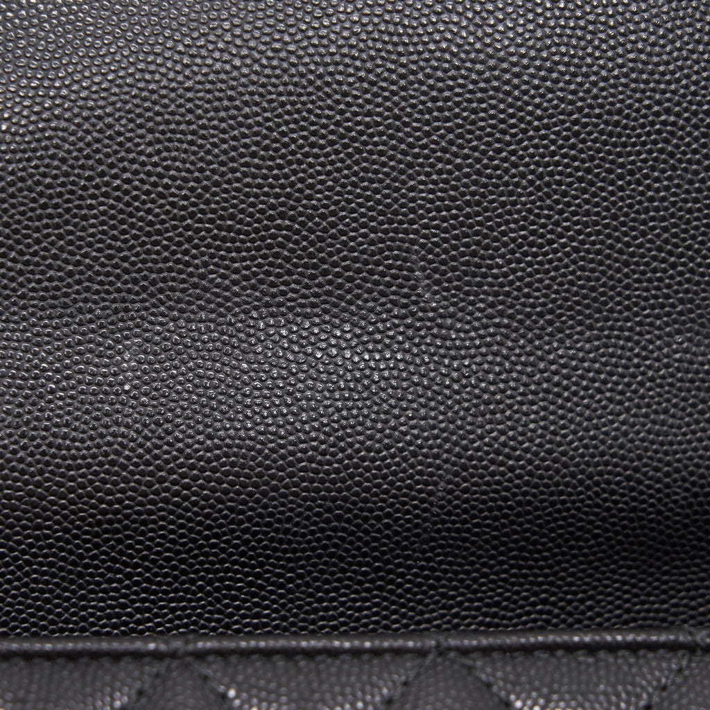 CHANEL CAVIER MEDIUM COCO HANDLE FLAP BAG BLACK