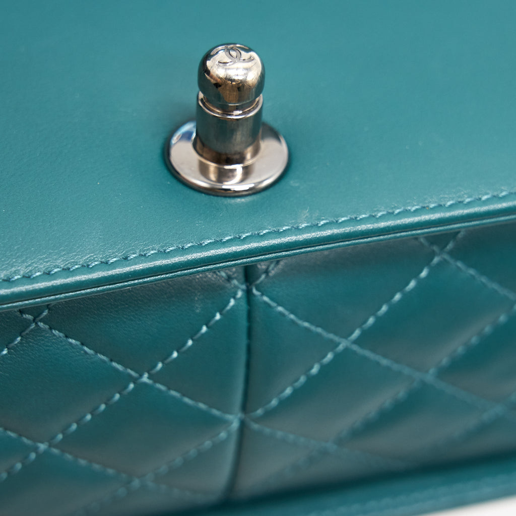CHANEL LE BOY CHEVRON CALFSKIN PEACOCK GREEN