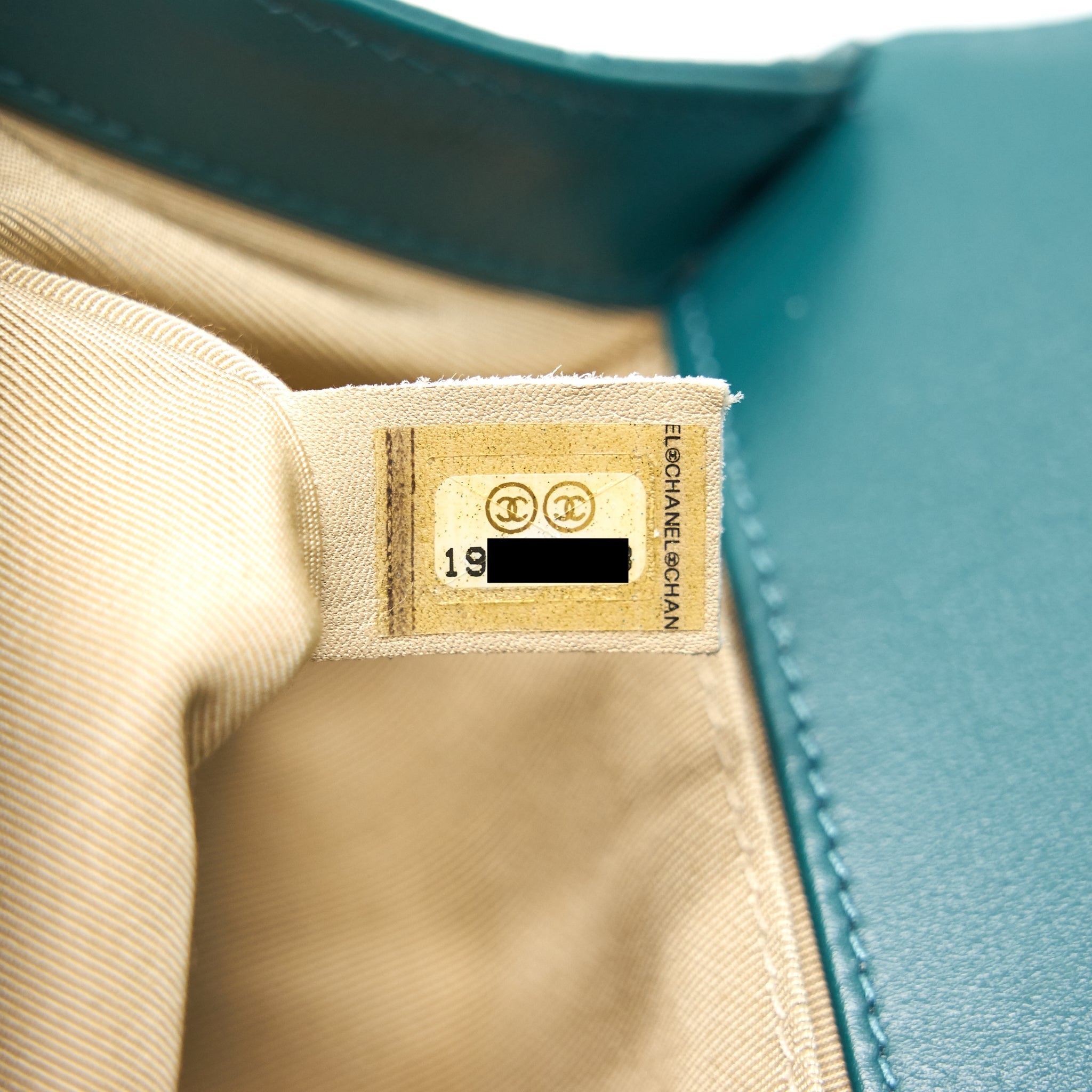 CHANEL LE BOY CHEVRON CALFSKIN PEACOCK GREEN