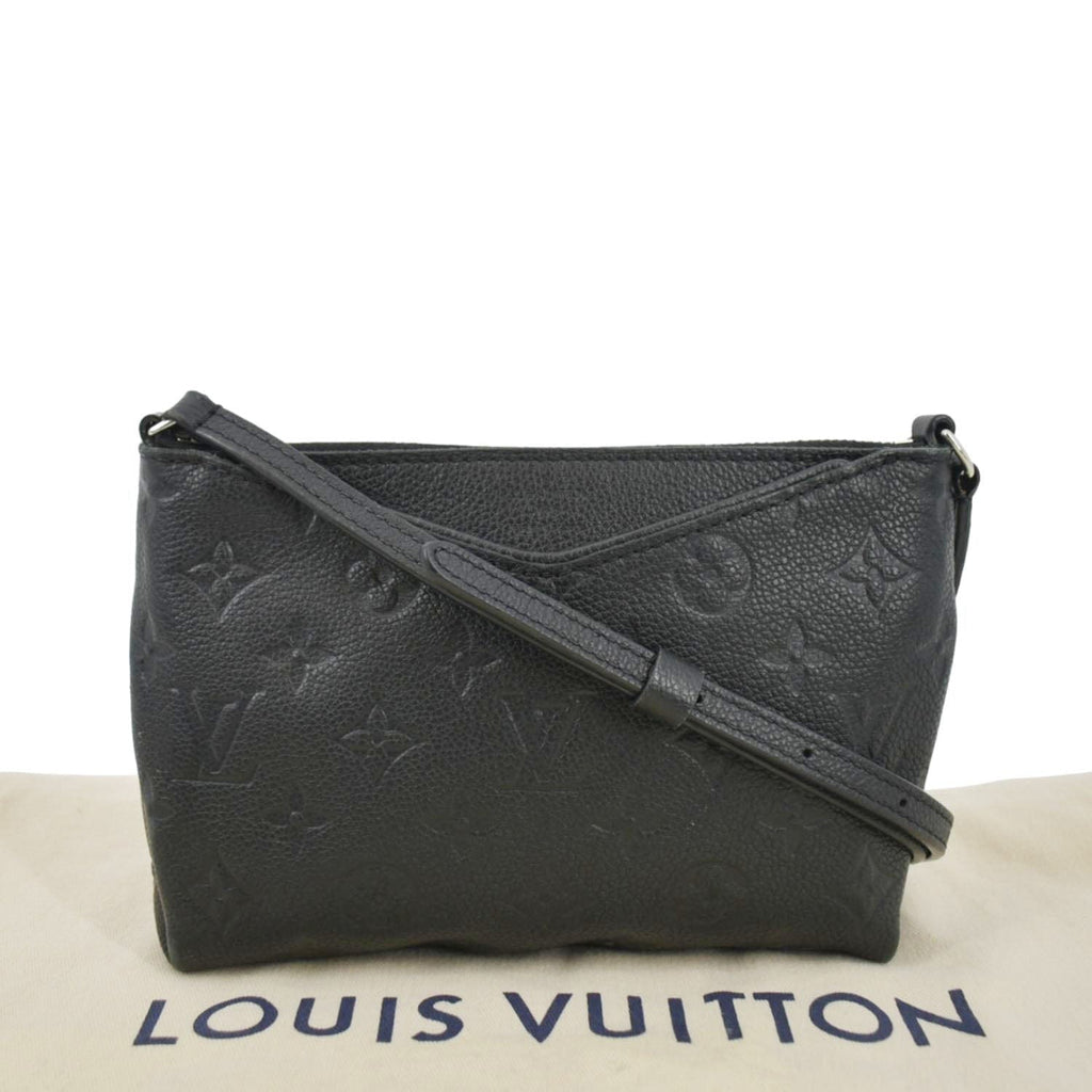 LOUIS VUITTON Pallas Monogram Empreinte Clutch Crossbody Bag Black