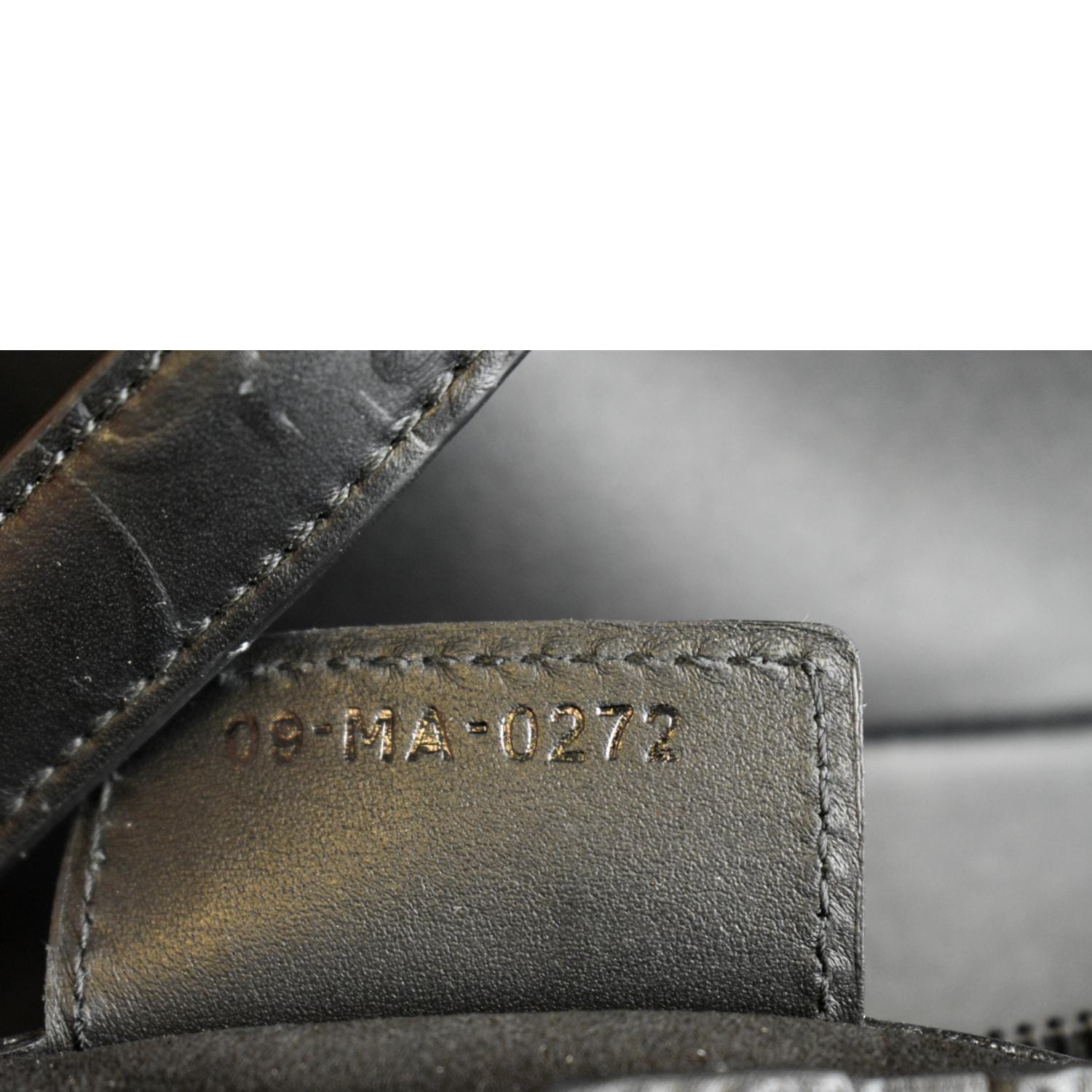 CHRISTIAN DIOR Saddle Oblique Embossed Calfskin Satchel Bag Black