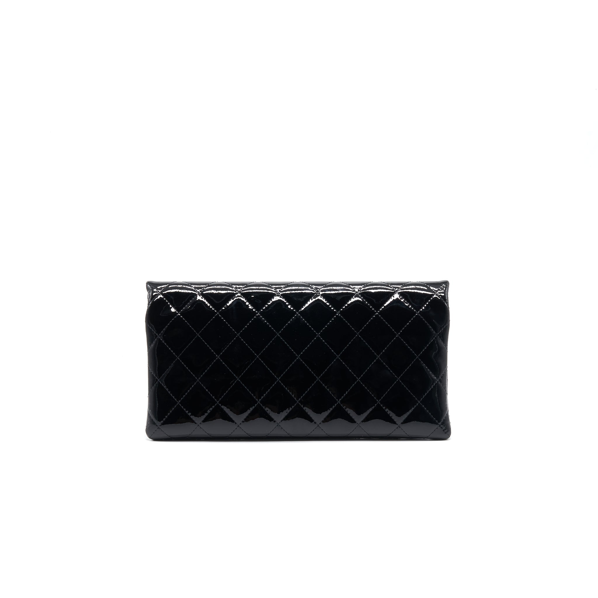 Chanel Patent Leather Fold Over Clutch Black
