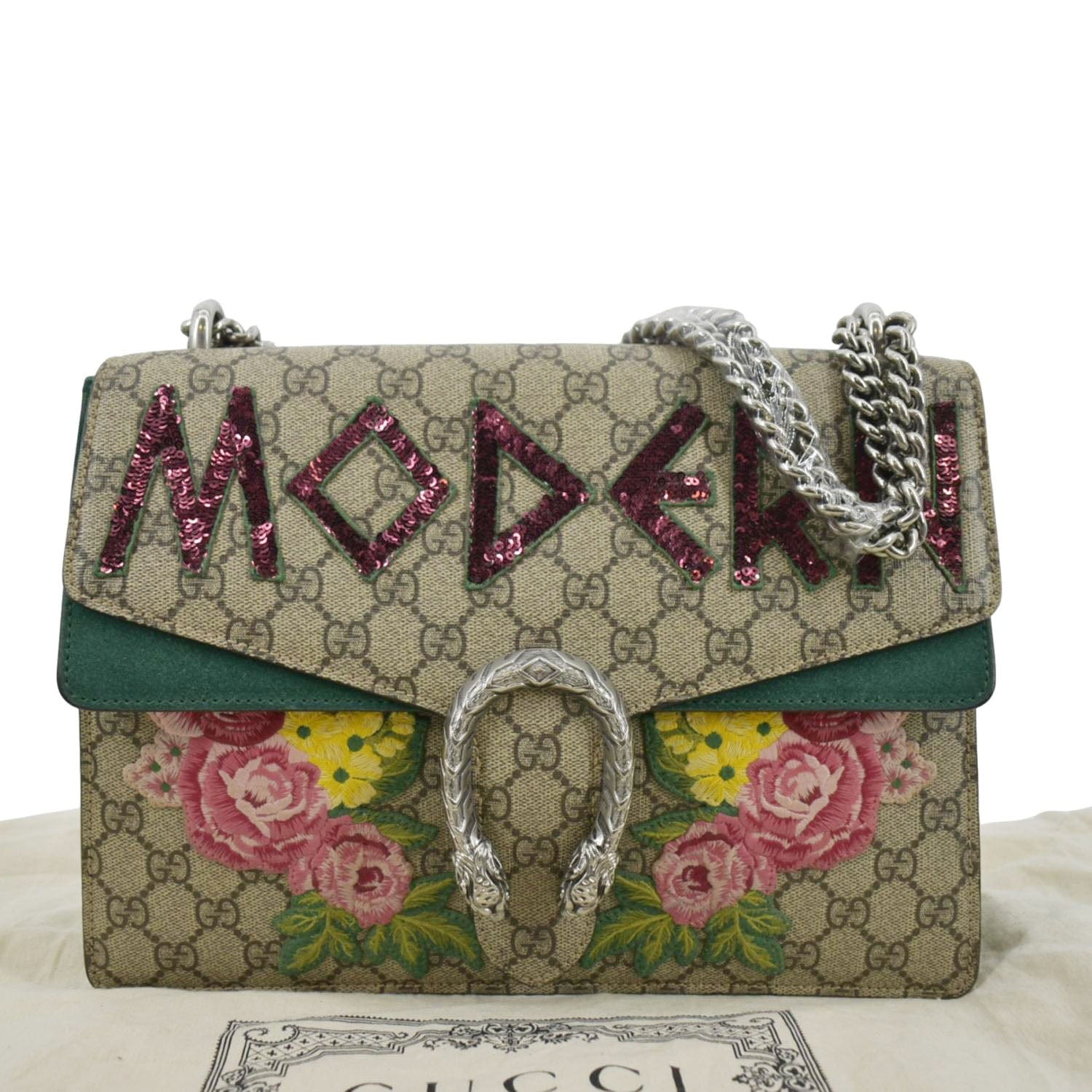 GUCCI Modern Dionysus Medium GG Supreme Monogram Shoulder Bag Beige 403348