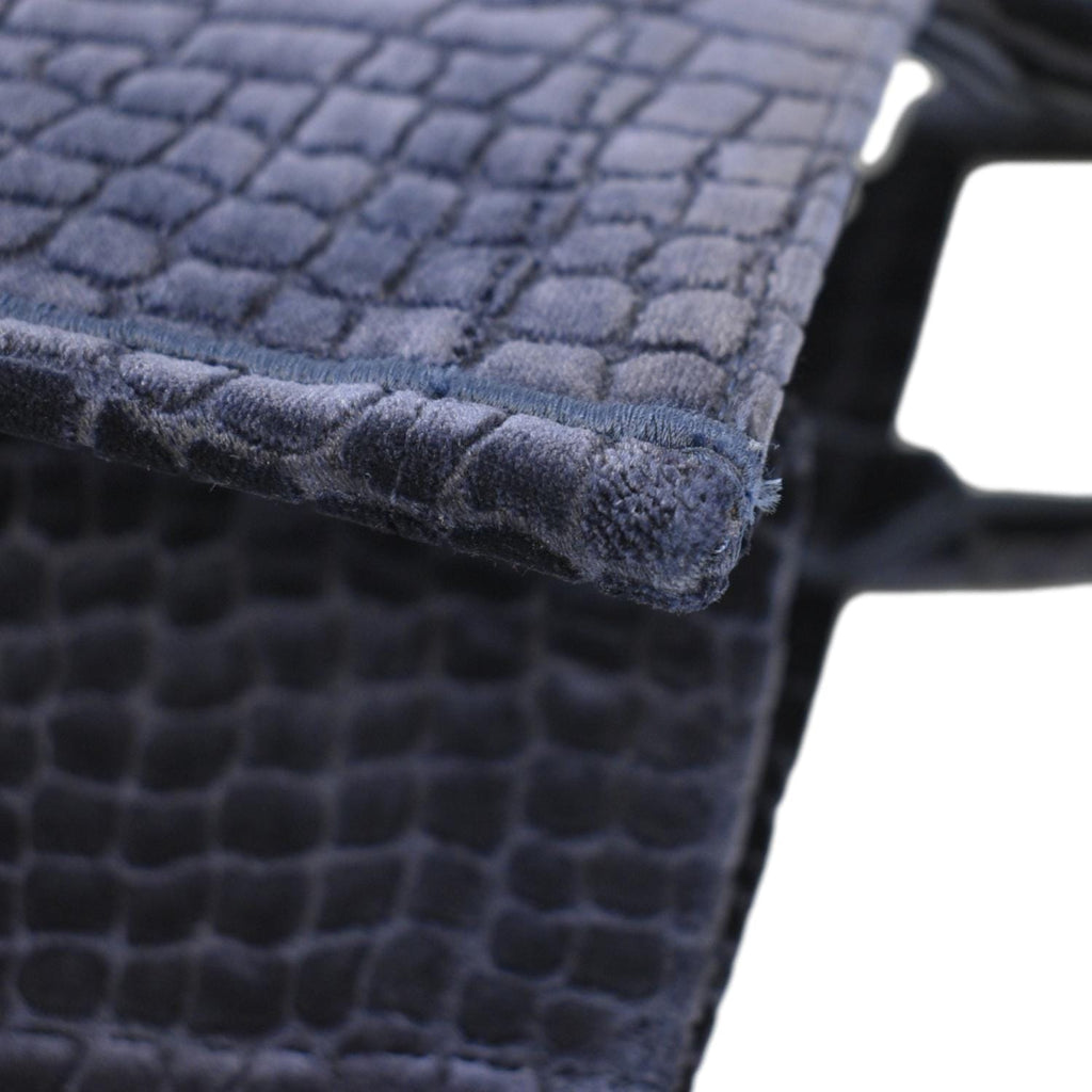 CHRISTIAN DIOR Large Book Embossed Velvet Tote Bag Navy