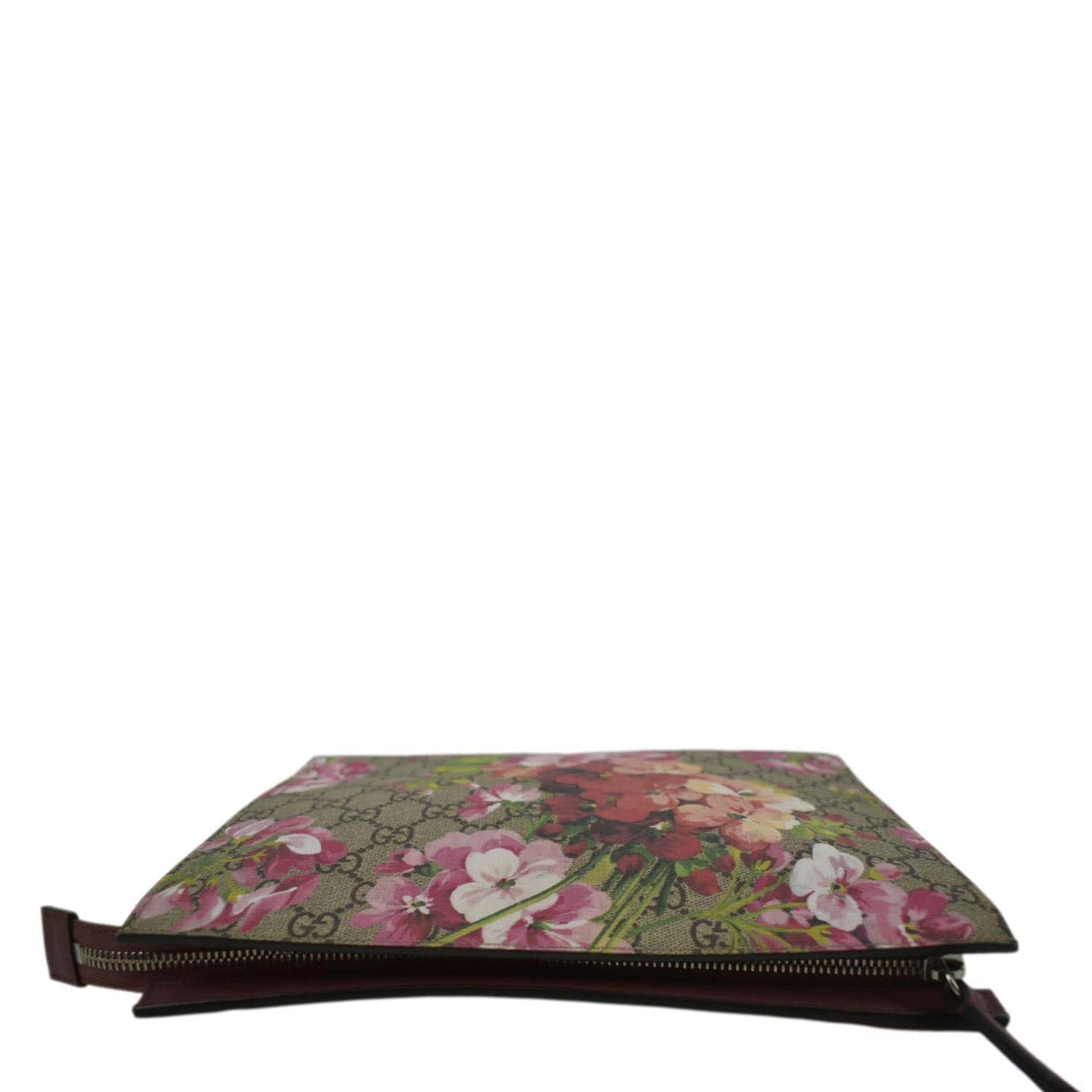 GUCCI GG Supreme Monogram Blooms Large Cosmetic Case Dry Rose 430268