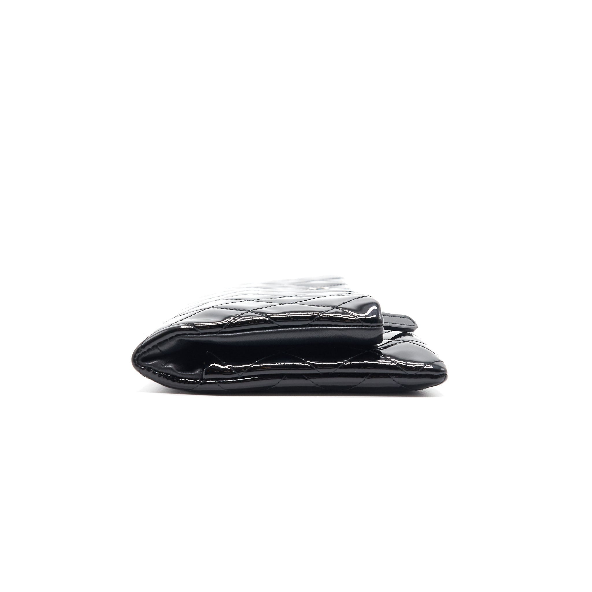 Chanel Patent Leather Fold Over Clutch Black