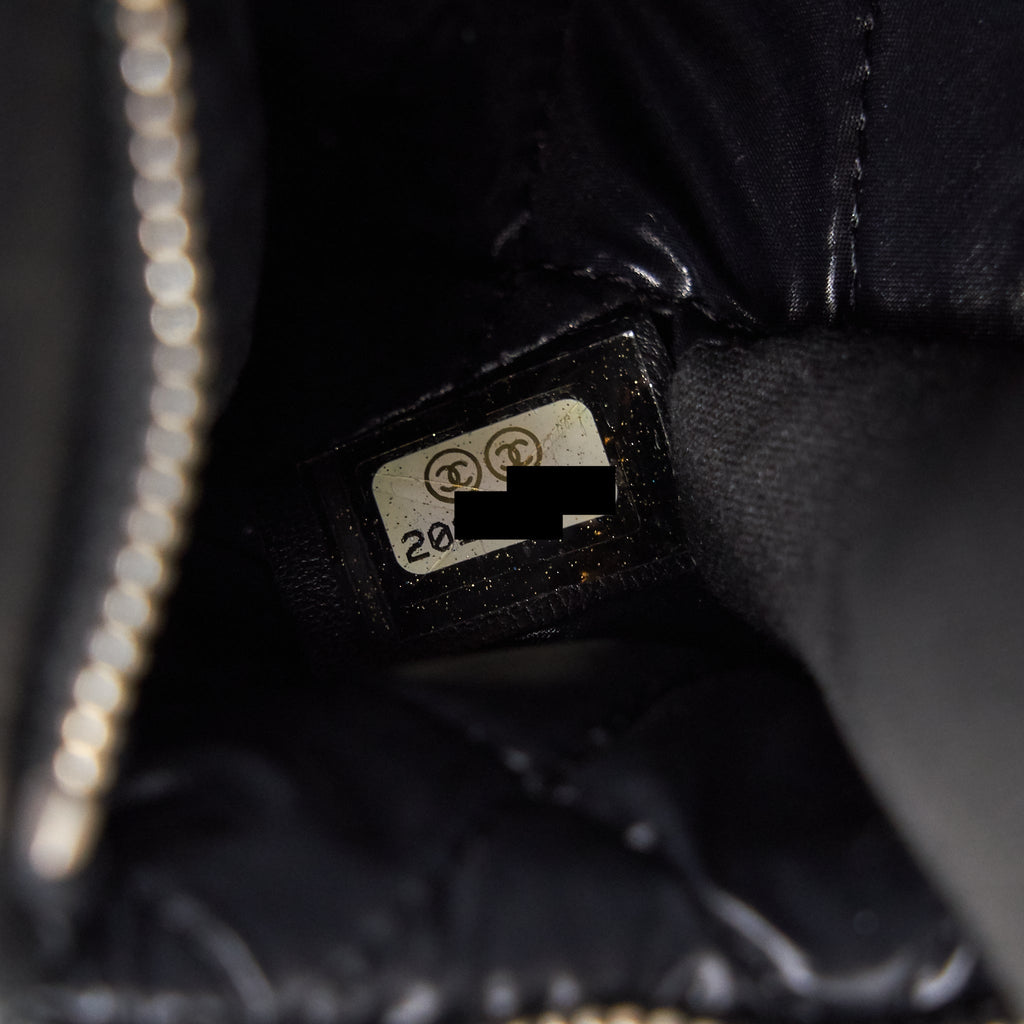 Chanel Patent Leather Fold Over Clutch Black