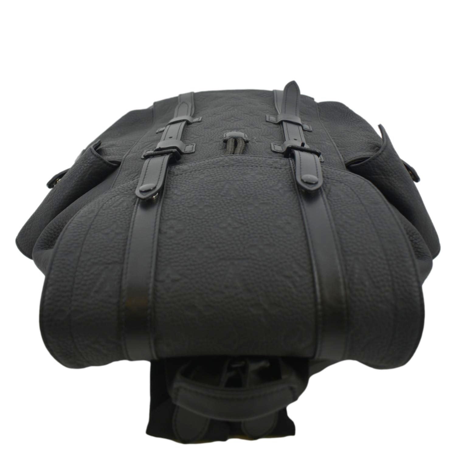 LOUIS VUITTON Christopher PM Monogram Taurillon Leather Backpack Bag Black