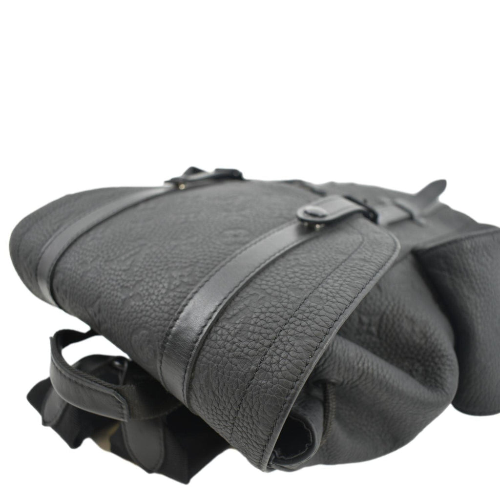 LOUIS VUITTON Christopher PM Monogram Taurillon Leather Backpack Bag Black