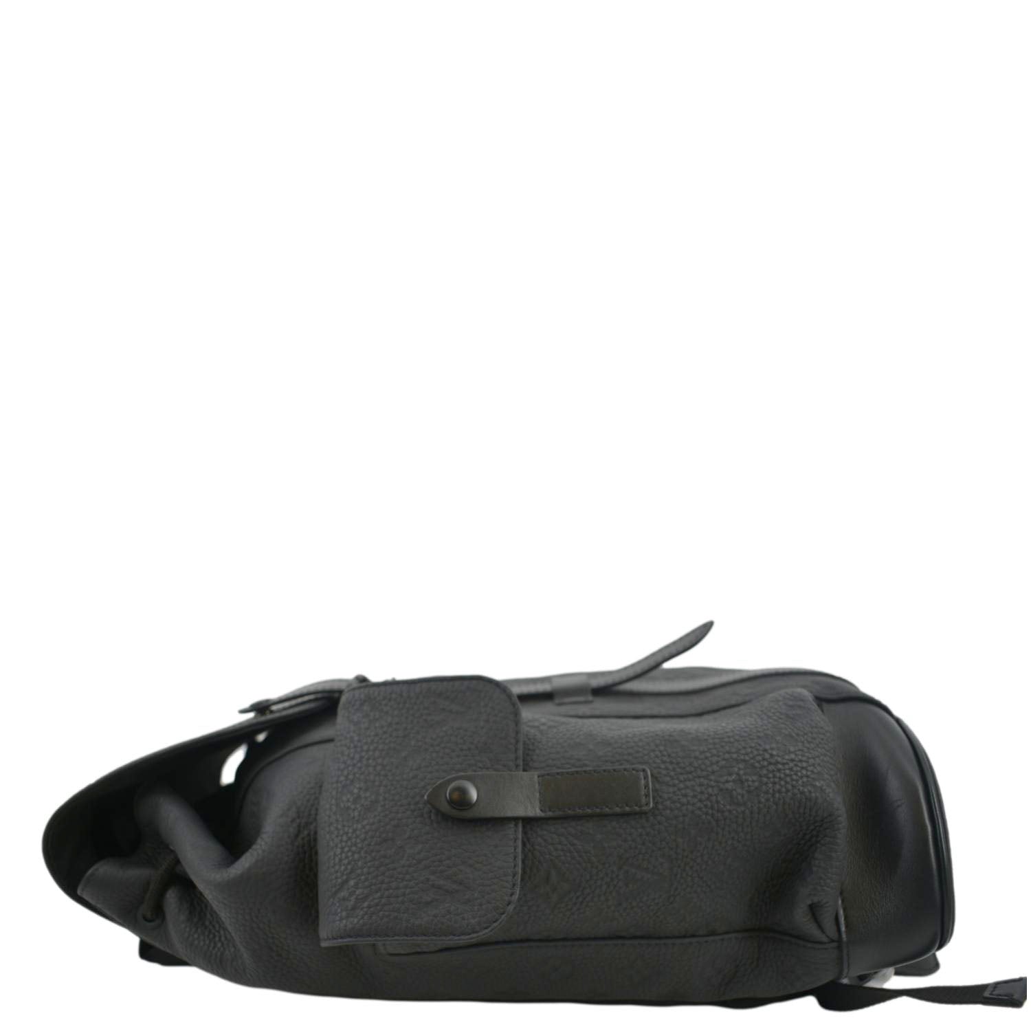 LOUIS VUITTON Christopher PM Monogram Taurillon Leather Backpack Bag Black