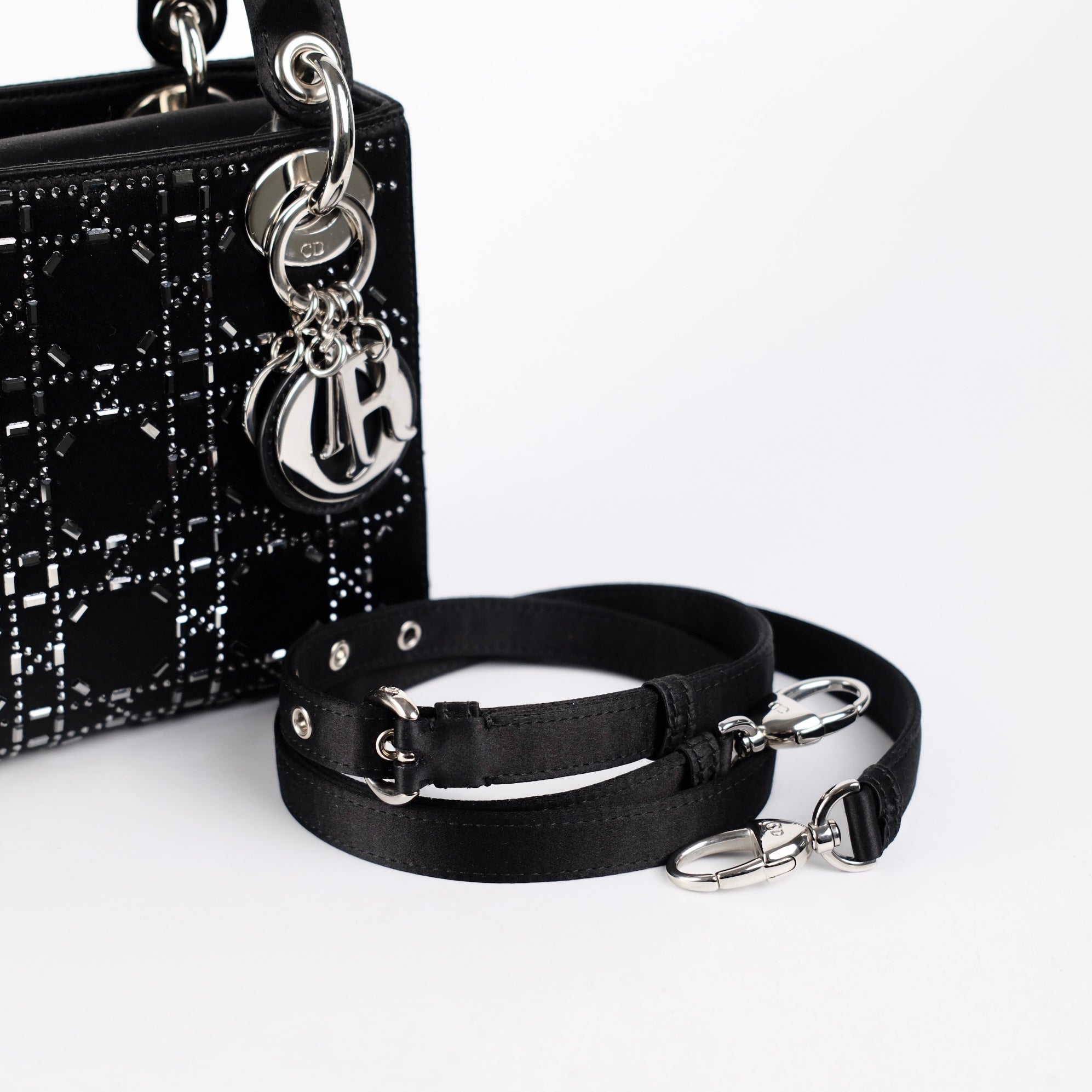 Christian Dior Mini Lady Dior Satin Black