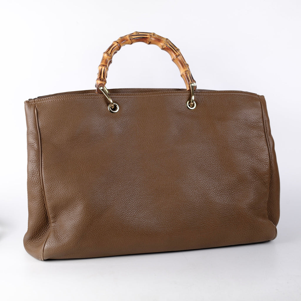 Gucci Bamboo Handle Large Tote Brown
