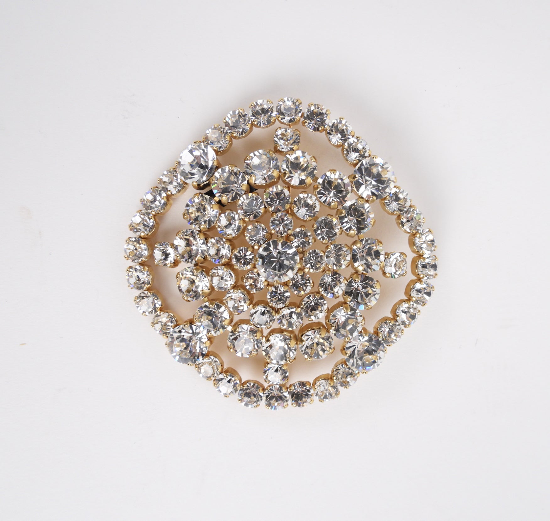 Yves Saint Laurent Vintage Large Clear Rhinestone Brooch