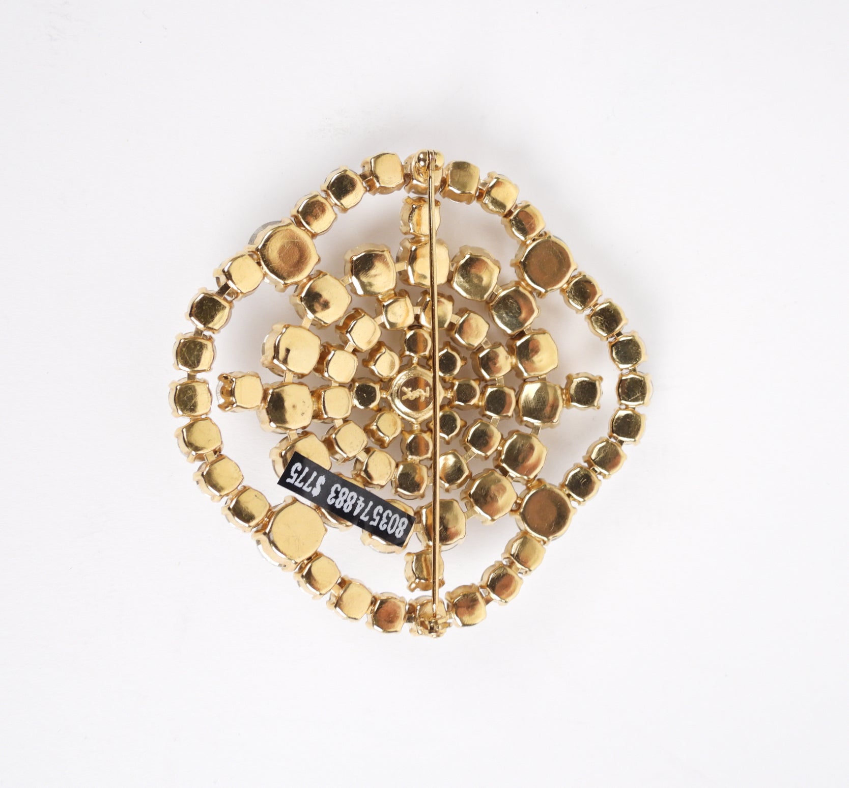 Yves Saint Laurent Vintage Large Clear Rhinestone Brooch