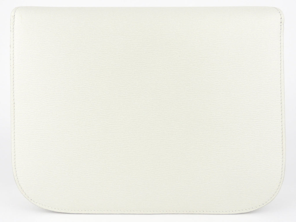 Celine White Textured Leather Medium Box Bag