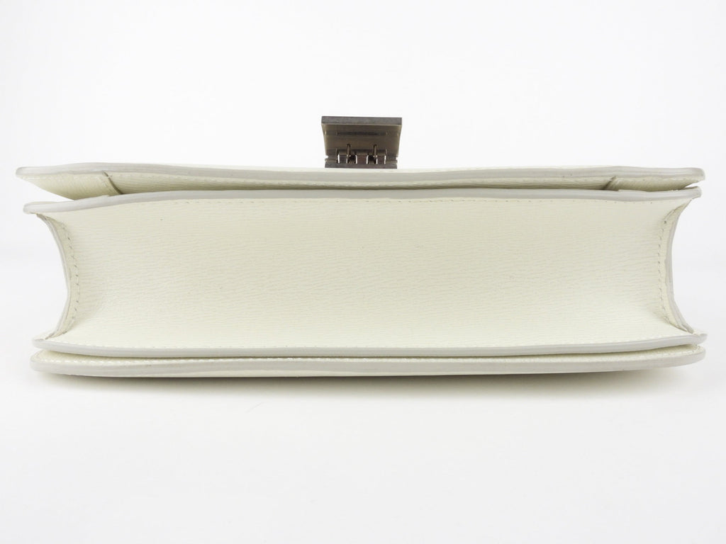 Celine White Textured Leather Medium Box Bag