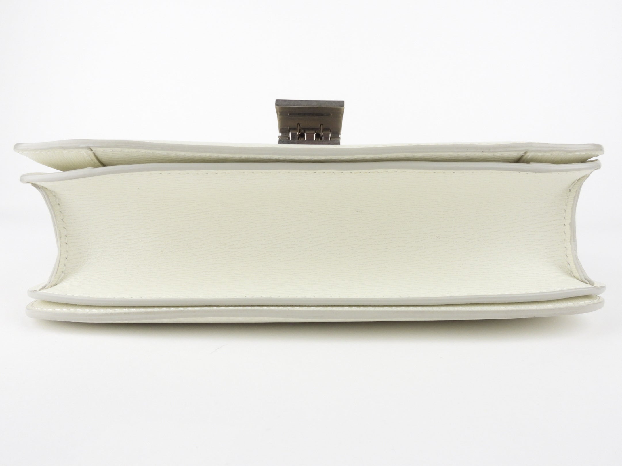 Celine White Textured Leather Medium Box Bag