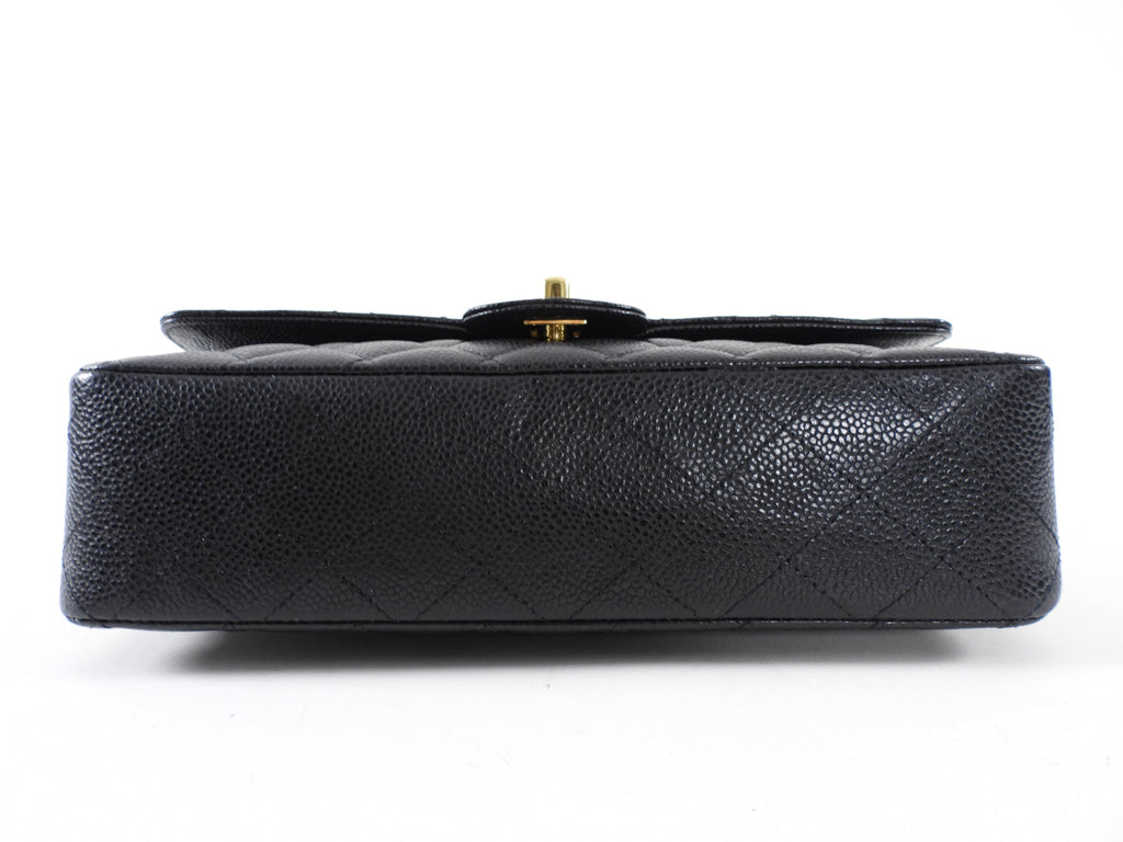 Chanel Black Caviar Quilted Leather Medium Classic Double Flap Bag GHW