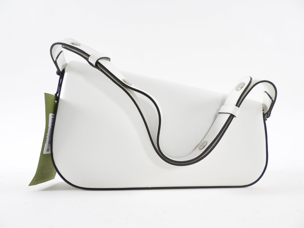 Gucci Horsebit 1955 White Leather Asymmetrical Bag