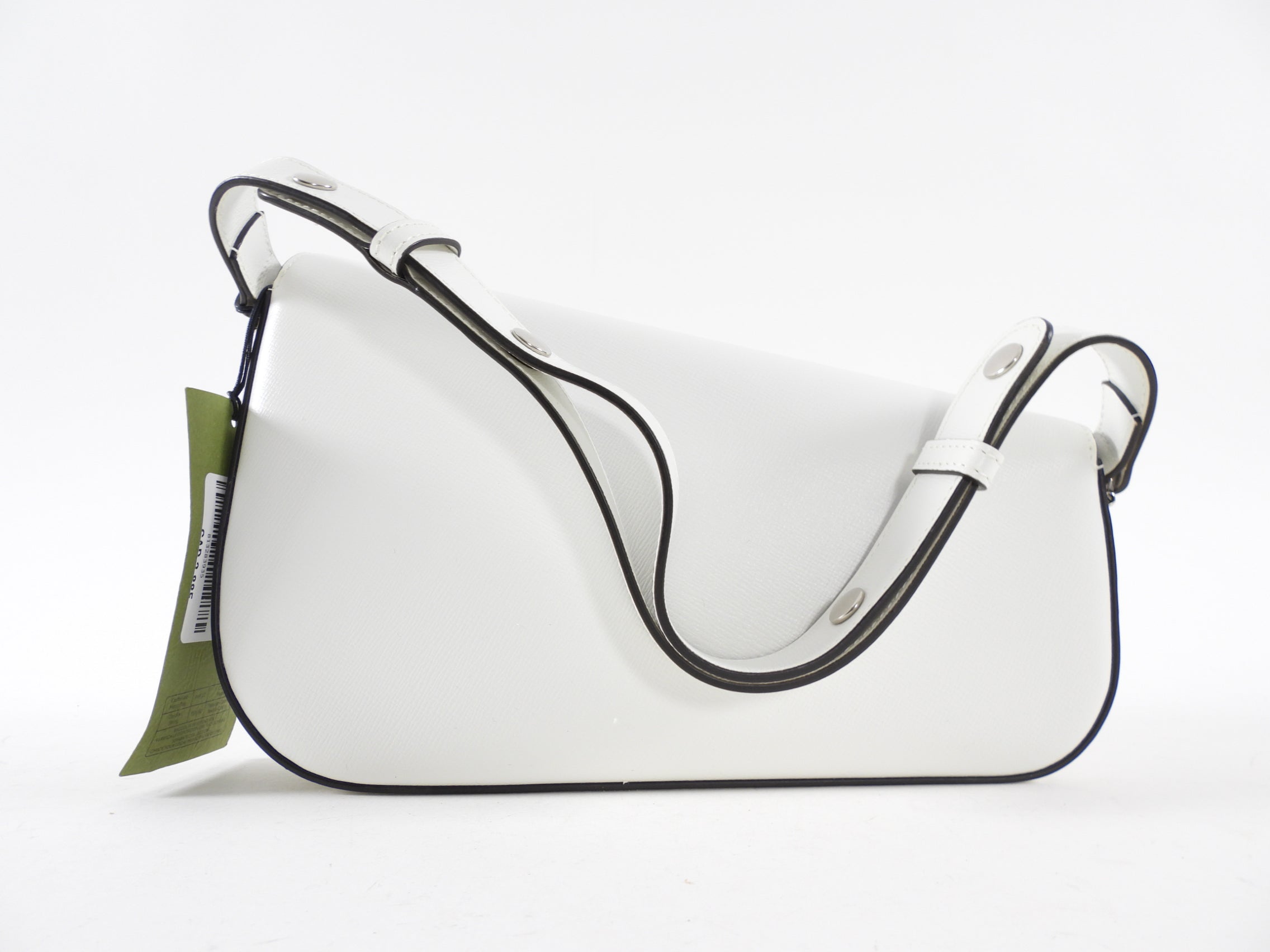 Gucci Horsebit 1955 White Leather Asymmetrical Bag