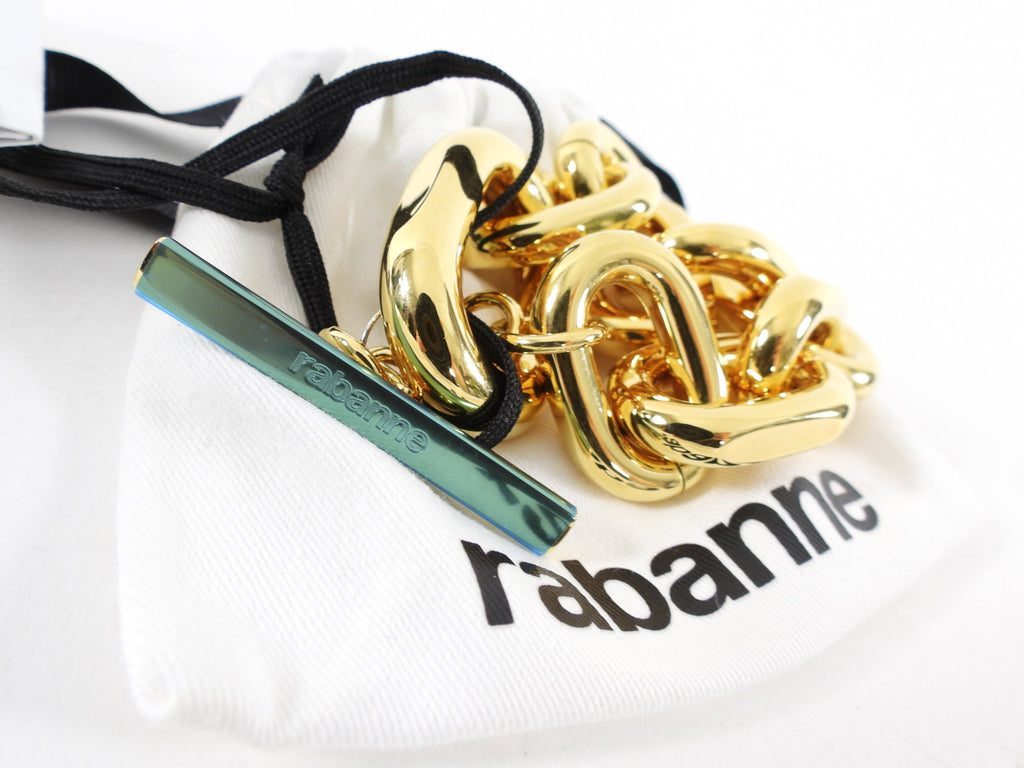Paco Rabanne Chunky Shiny Goldtone Chain Link Toggle Bracelet