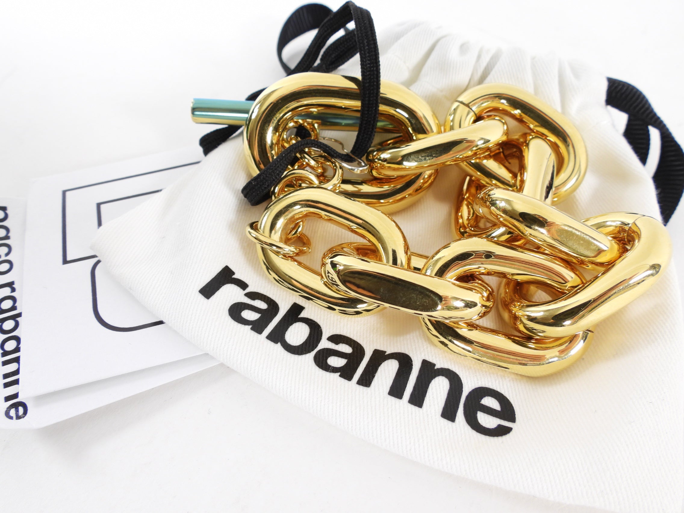 Paco Rabanne Chunky Shiny Goldtone Chain Link Toggle Bracelet