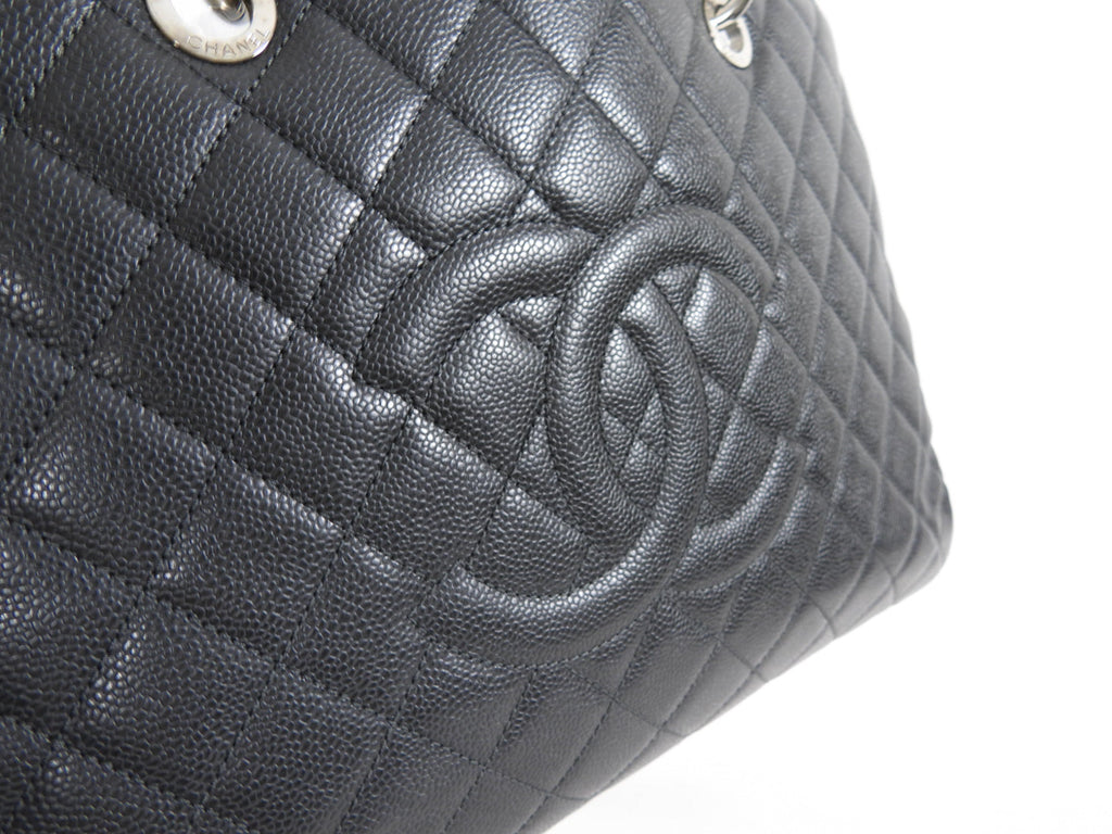 Chanel XL Black Caviar Leather Large GST Grand Shopping Tote Bag SHW