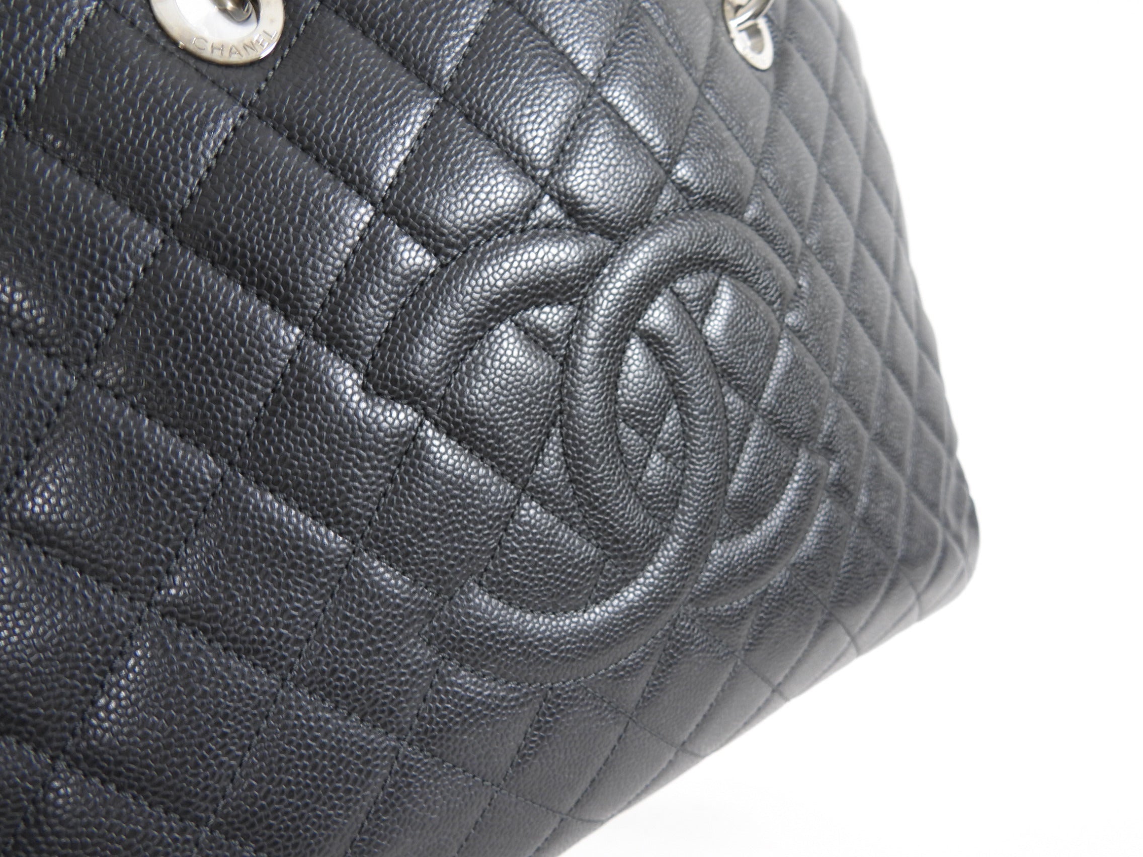 Chanel XL Black Caviar Leather Large GST Grand Shopping Tote Bag SHW