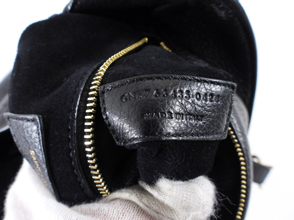 Saint Laurent Le 5 a 7 Black Grained Leather Bea Tote Bag
