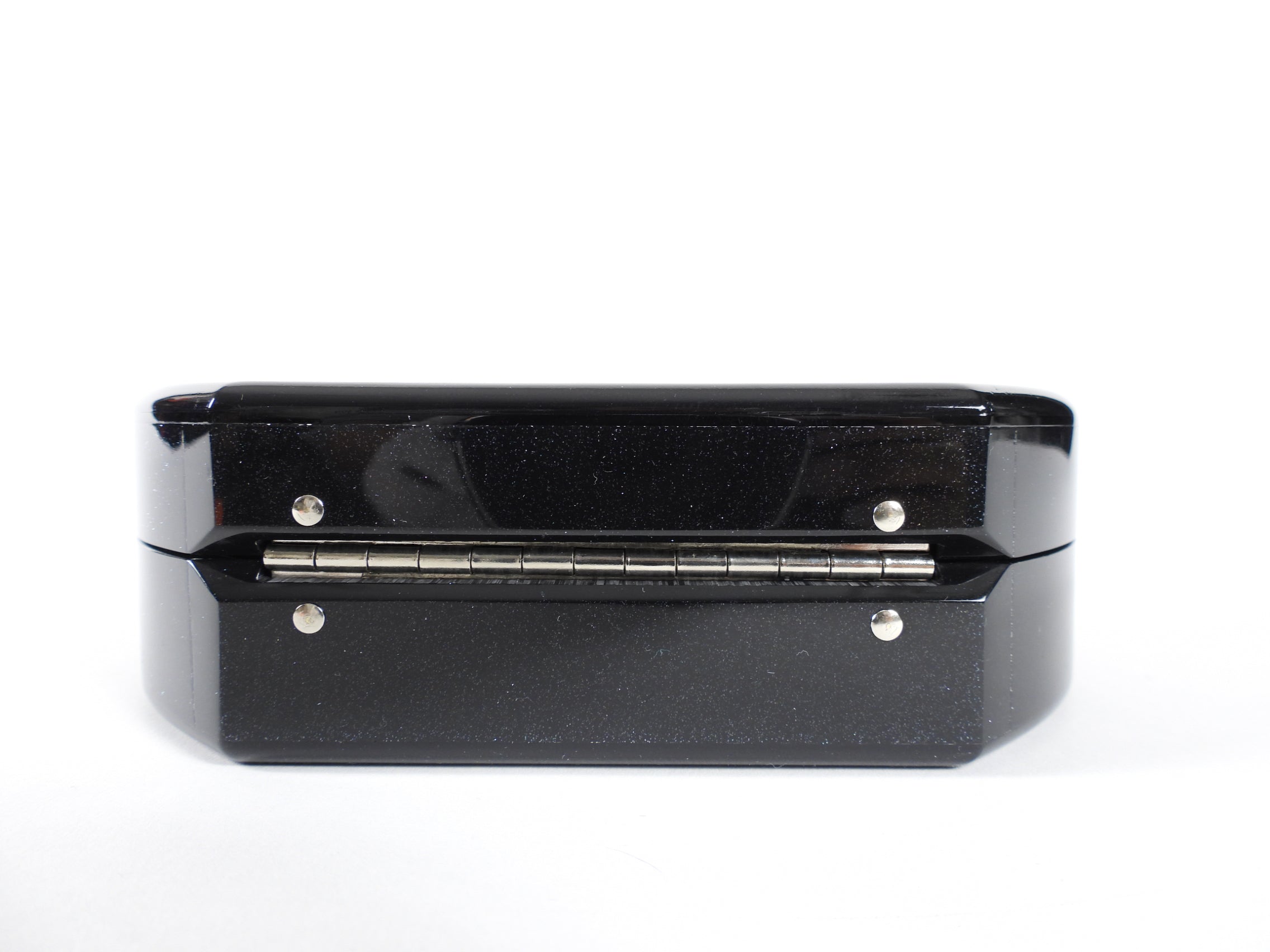 Edie Parker Oscar "Purrr" Black and Gold Acrylic Chain Clutch
