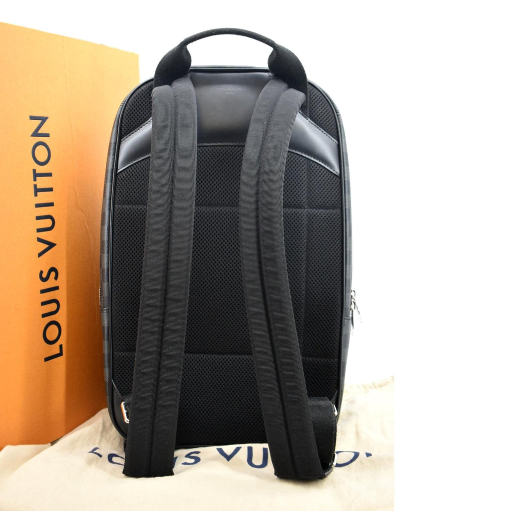 LOUIS VUITTON Michael Damier Graphite Canvas Backpack Bag Black