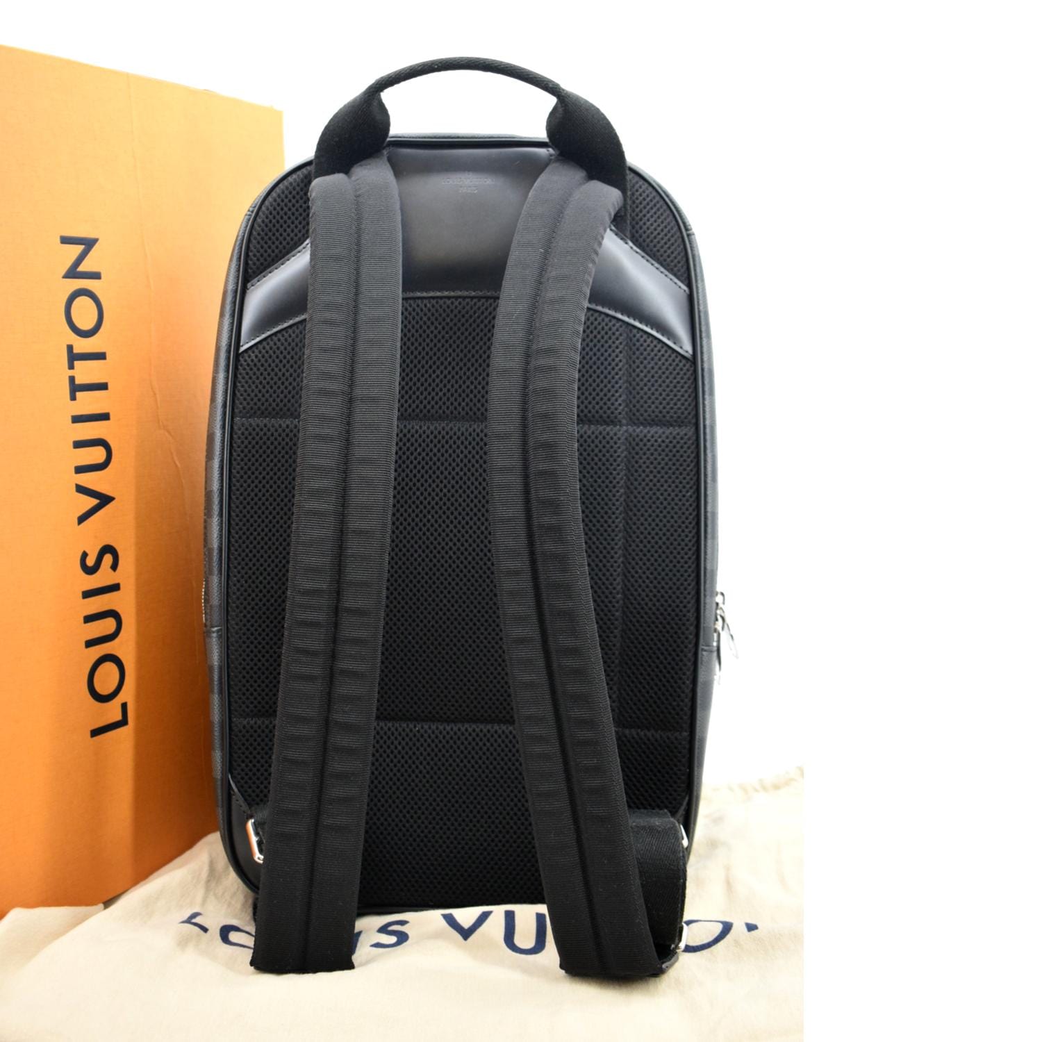 LOUIS VUITTON Michael Damier Graphite Canvas Backpack Bag Black