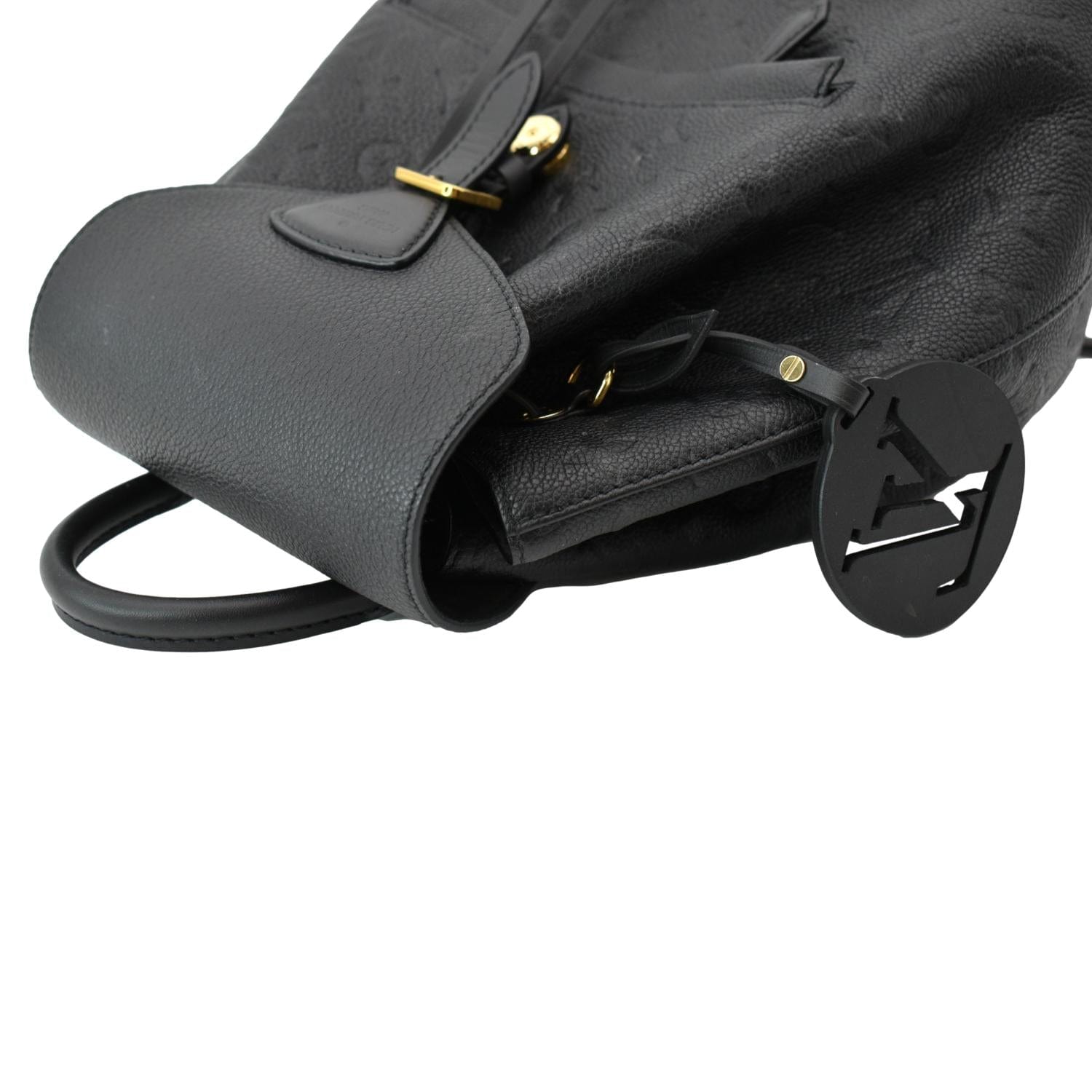 LOUIS VUITTON Montsouris Monogram Empreinte Leather Backpack Bag Black