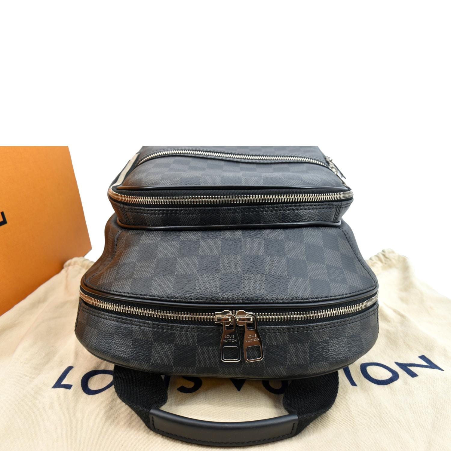 LOUIS VUITTON Michael Damier Graphite Canvas Backpack Bag Black