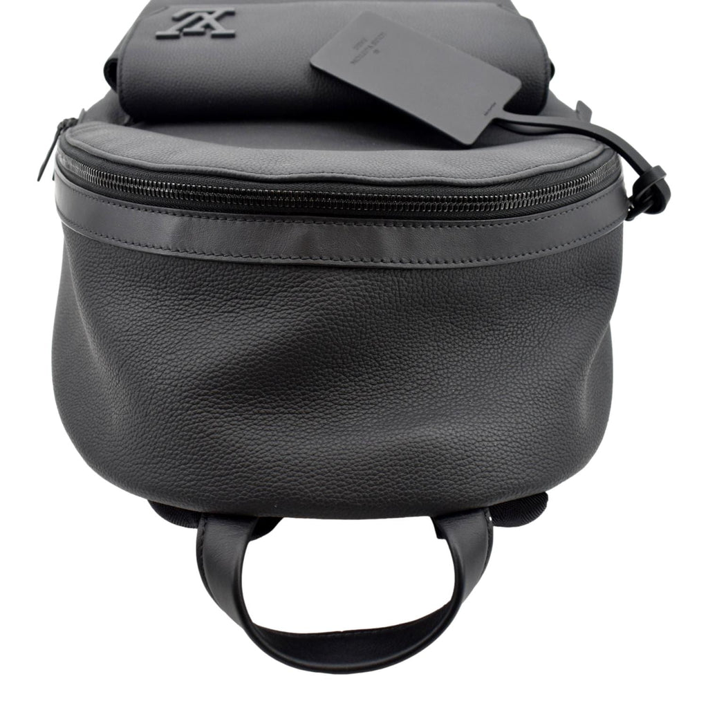 LOUIS VUITTON Takeoff Aerogram Grained Calf Leather Backpack Black