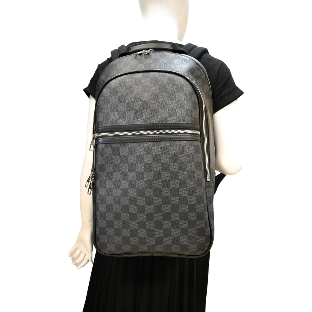 LOUIS VUITTON Michael Damier Graphite Canvas Backpack Bag Black