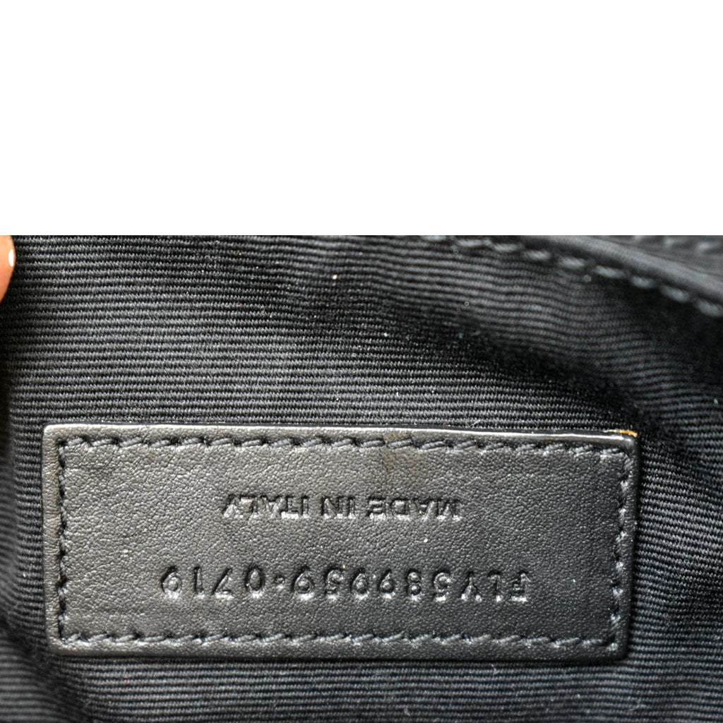 YVES SAINT LAURENT Embossed Patent Leather Belt Bag Black