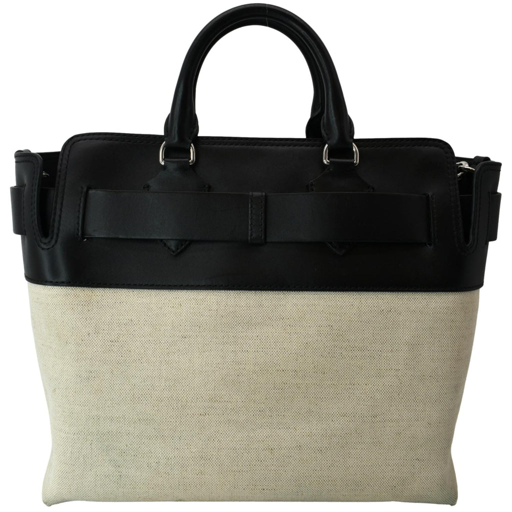 Burberry Medium Smooth Calfskin Canvas Belt Bag Black