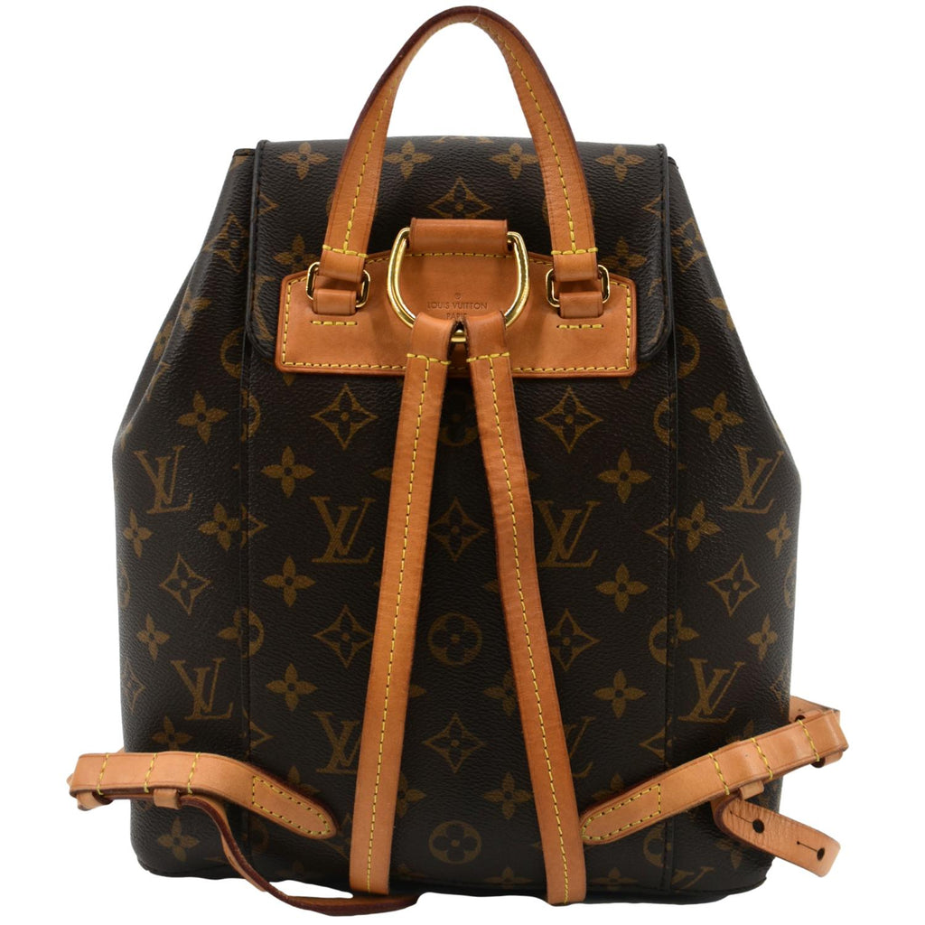 LOUIS VUITTON Montsouris Monogram Canvas Backpack Bag Brown