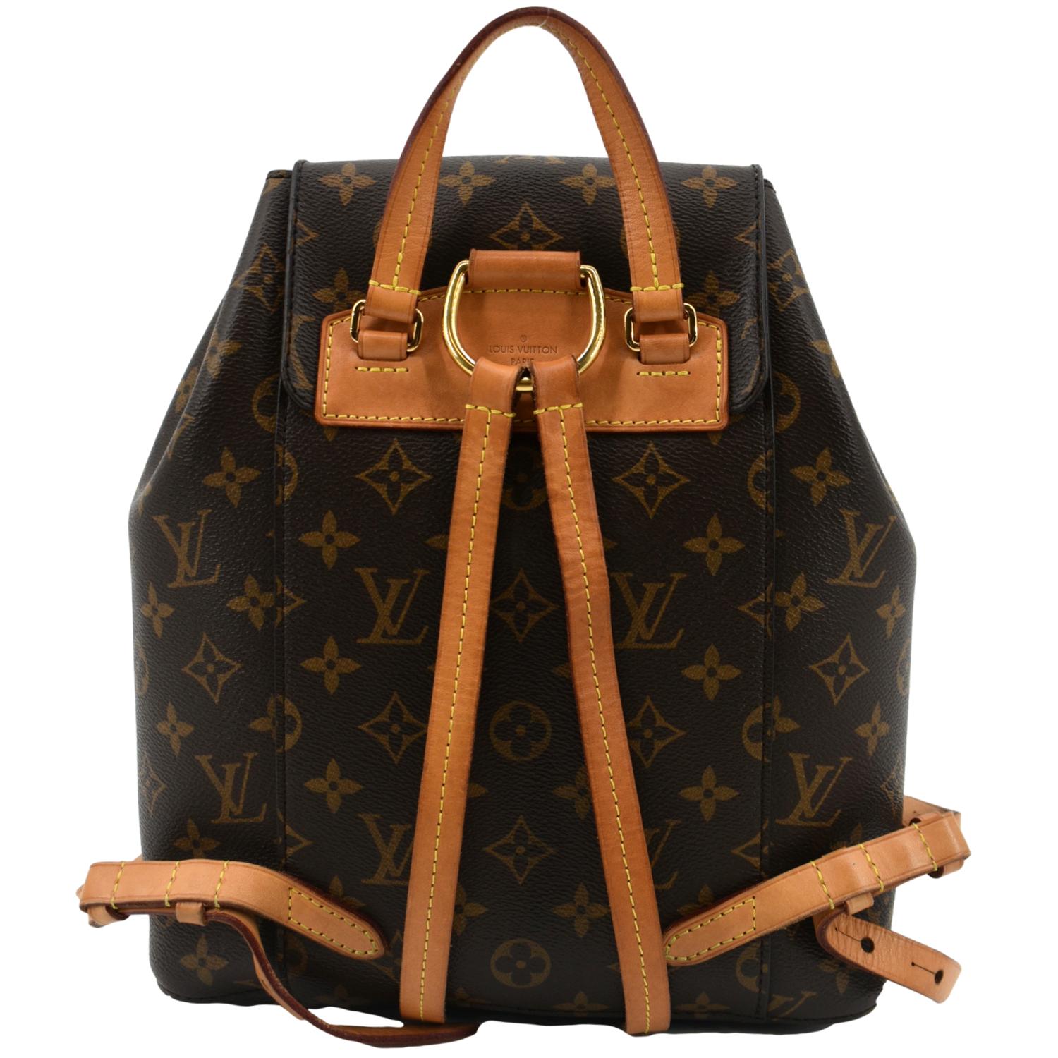 LOUIS VUITTON Montsouris Monogram Canvas Backpack Bag Brown