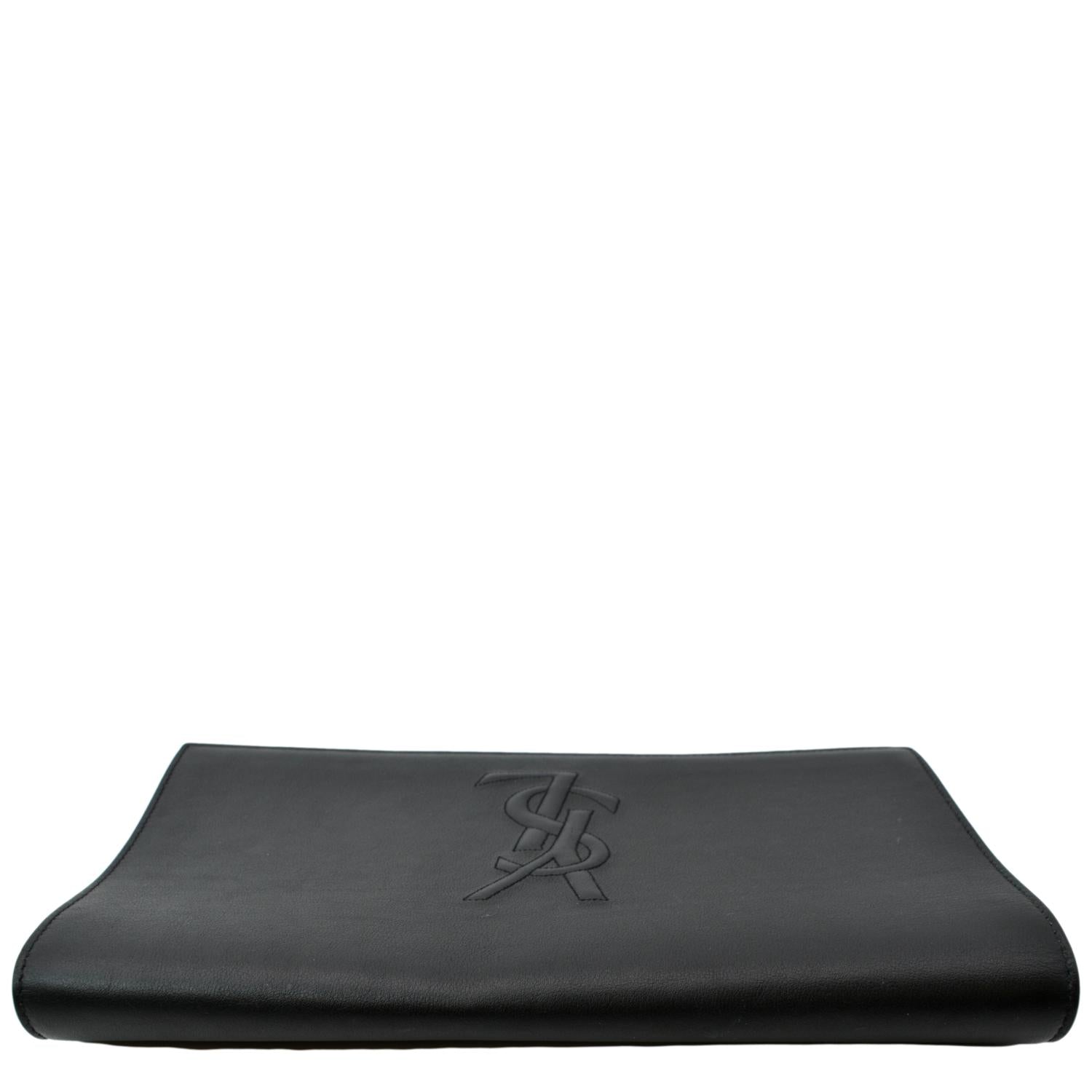 YVES SAINT LAURENT Belle de Jour Leather Clutch Bag Black